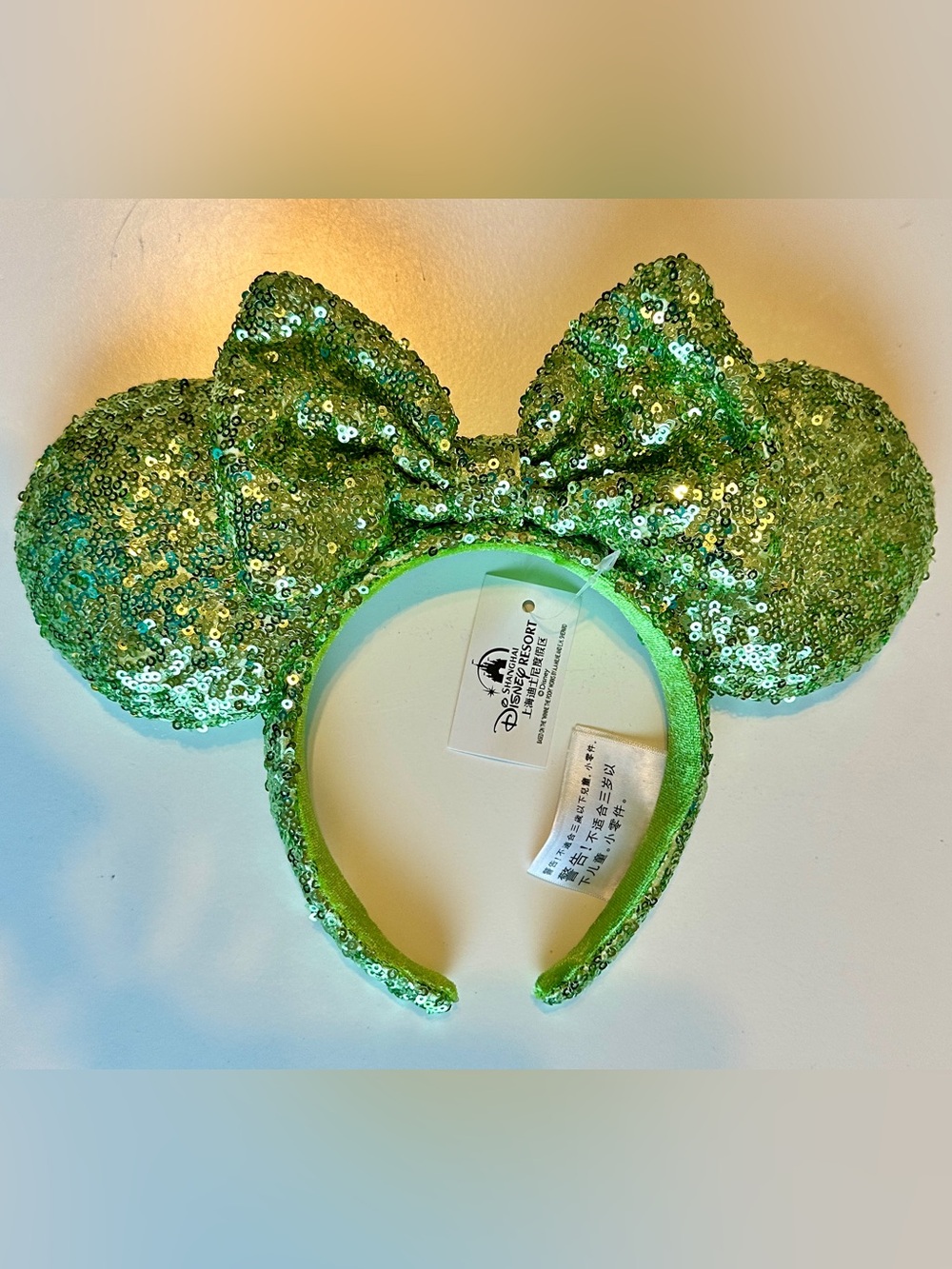 Disney Parks Exclusive Green Sequin Minnie Ears Headband NWT